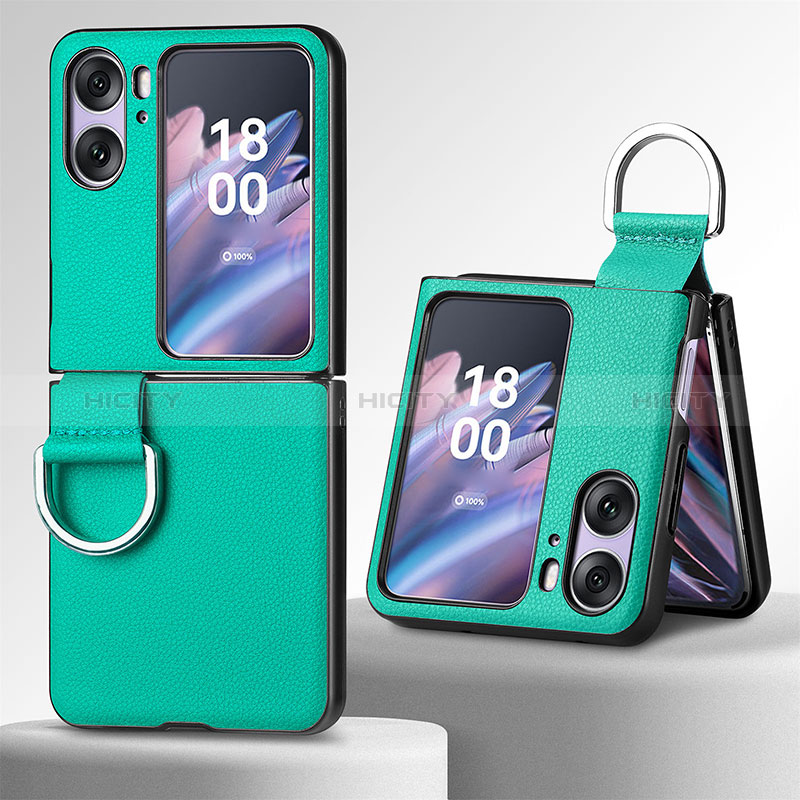 Luxus Leder Hülle Handyhülle und Kunststoff Schutzhülle Hartschalen Tasche SD8 für Oppo Find N2 Flip 5G