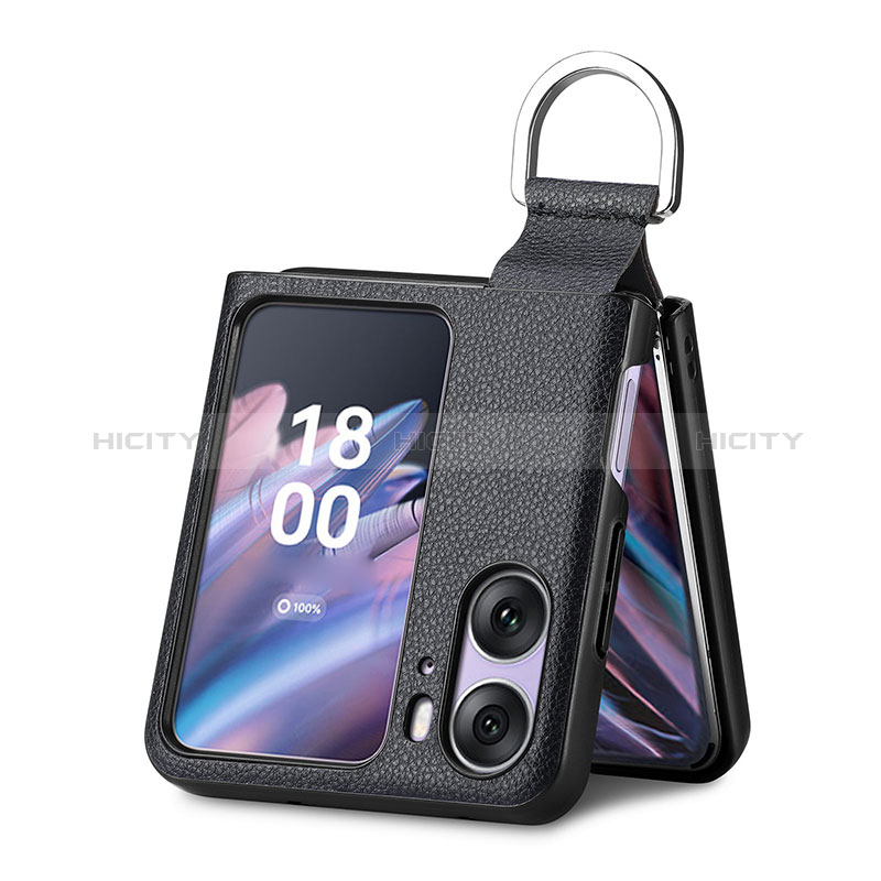 Luxus Leder Hülle Handyhülle und Kunststoff Schutzhülle Hartschalen Tasche SD8 für Oppo Find N2 Flip 5G