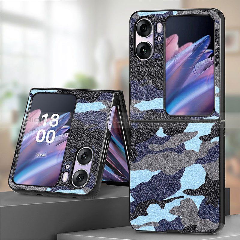 Luxus Leder Hülle Handyhülle und Kunststoff Schutzhülle Hartschalen Tasche SD9 für Oppo Find N2 Flip 5G groß