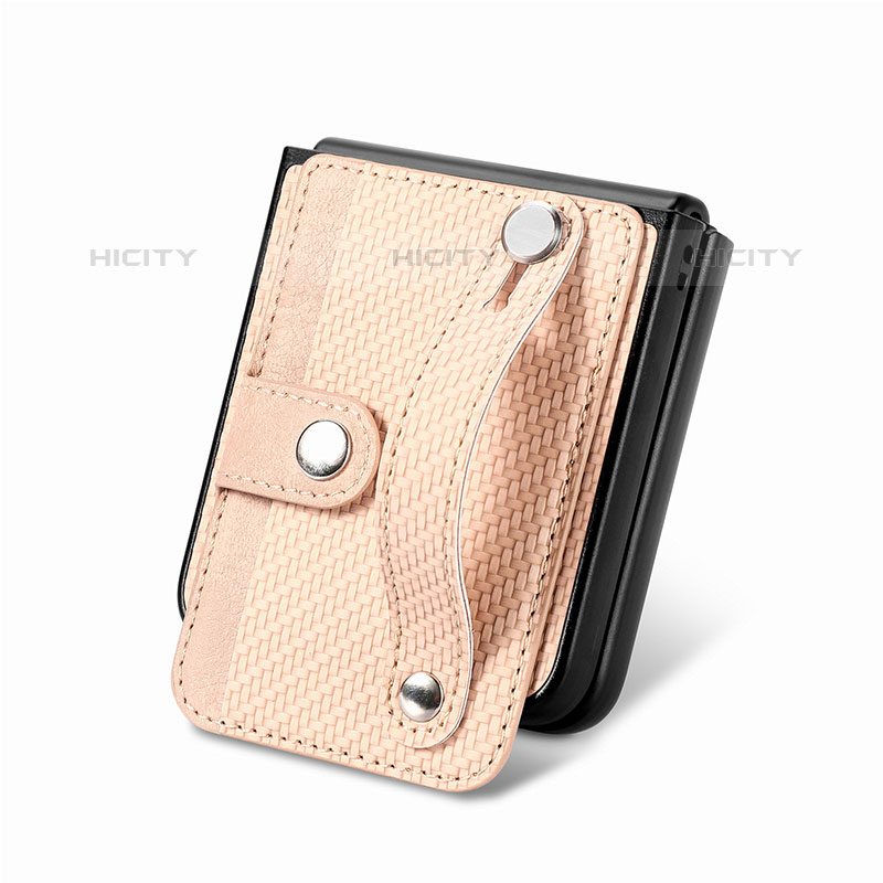 Luxus Leder Hülle Handyhülle und Kunststoff Schutzhülle Hartschalen Tasche SD9 für Samsung Galaxy Z Flip5 5G