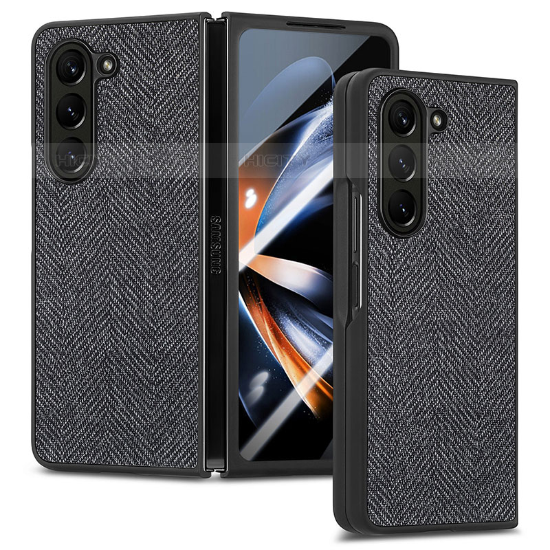 Luxus Leder Hülle Handyhülle und Kunststoff Schutzhülle Hartschalen Tasche SD9 für Samsung Galaxy Z Fold5 5G groß