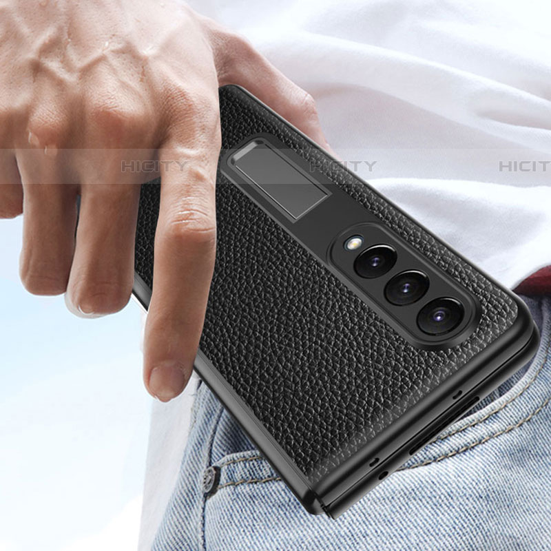 Luxus Leder Hülle Handyhülle und Kunststoff Schutzhülle Hartschalen Tasche T01 für Samsung Galaxy Z Fold4 5G