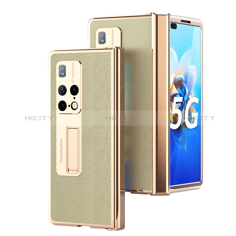 Luxus Leder Hülle Handyhülle und Kunststoff Schutzhülle Hartschalen Tasche ZL13 für Huawei Mate X2 Gold