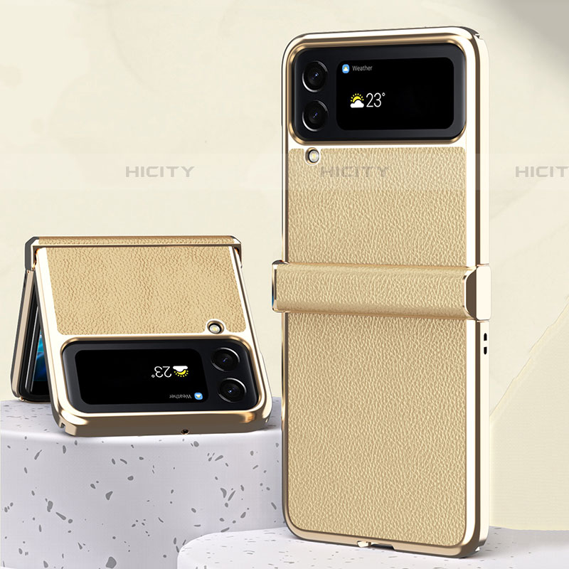 Luxus Leder Hülle Handyhülle und Kunststoff Schutzhülle Hartschalen Tasche ZL3 für Samsung Galaxy Z Flip4 5G
