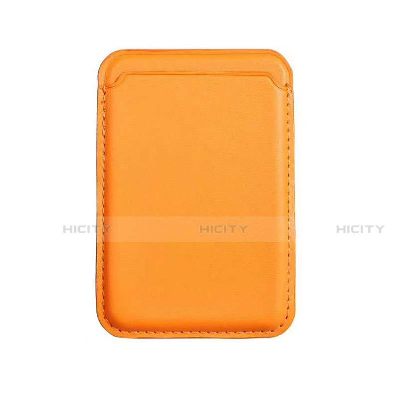 Luxus Leder Wallet Schutzhülle mit Mag-Safe Magnetic Magnetisch für Apple iPhone 12 Mini Orange Plus