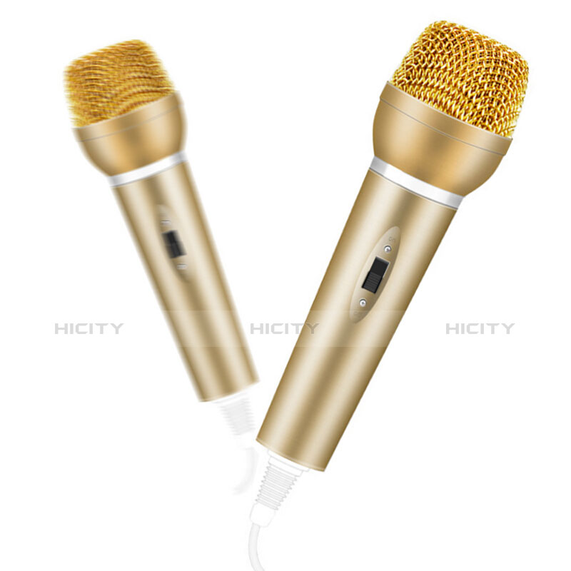 Mini-Stereo-Mikrofon Mic 3.5 mm Klinkenbuchse Mit Stand M03 Gold groß