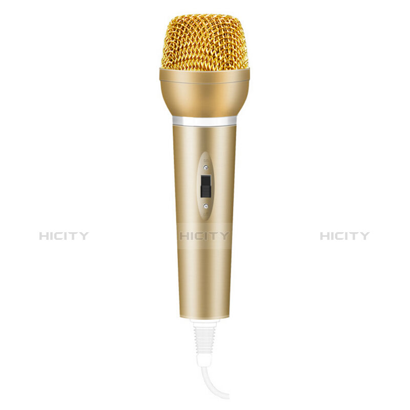 Mini-Stereo-Mikrofon Mic 3.5 mm Klinkenbuchse Mit Stand M03 Gold groß