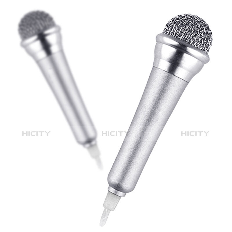 Mini-Stereo-Mikrofon Mic 3.5 mm Klinkenbuchse Mit Stand M12 Silber