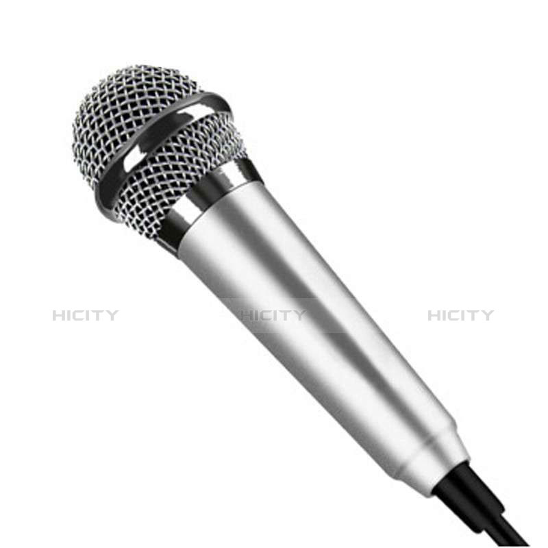 Mini-Stereo-Mikrofon Mic 3.5 mm Klinkenbuchse Mit Stand Silber