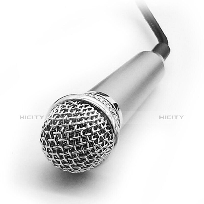 Mini-Stereo-Mikrofon Mic 3.5 mm Klinkenbuchse Mit Stand Silber groß