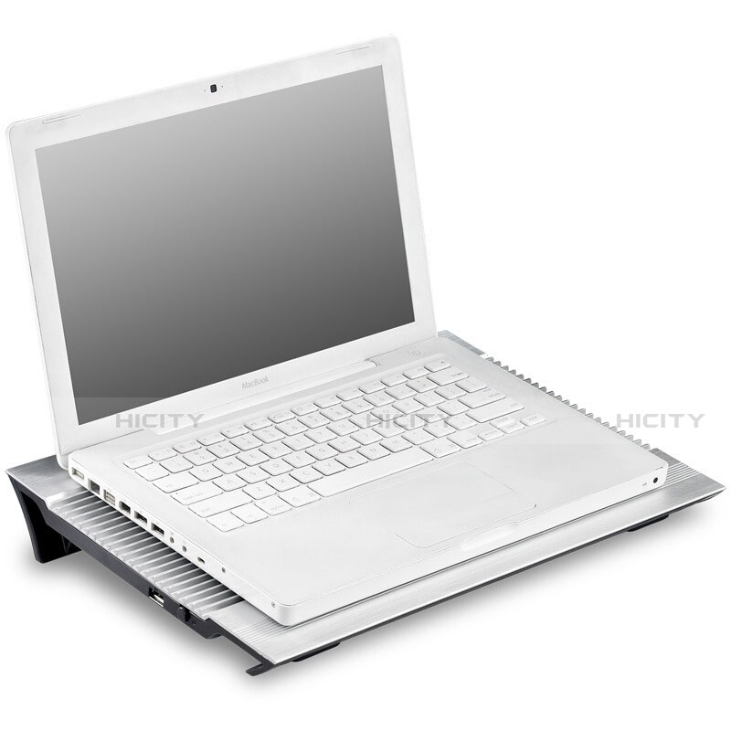 NoteBook Halter Halterung Kühler Cooler Kühlpad Lüfter Laptop Ständer 9 Zoll bis 16 Zoll Universal M05 für Apple MacBook Air 13 zoll (2020) Silber groß