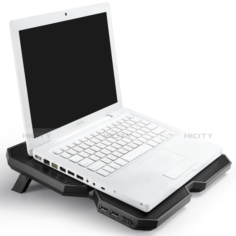 NoteBook Halter Halterung Kühler Cooler Kühlpad Lüfter Laptop Ständer 9 Zoll bis 16 Zoll Universal M06 für Huawei MateBook D15 (2020) 15.6 Schwarz