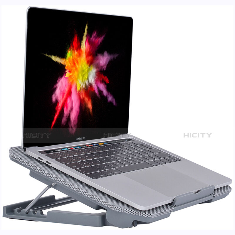 NoteBook Halter Halterung Kühler Cooler Kühlpad Lüfter Laptop Ständer 9 Zoll bis 16 Zoll Universal M16 für Apple MacBook Air 11 zoll Silber