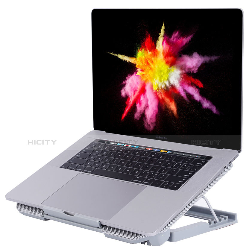 NoteBook Halter Halterung Kühler Cooler Kühlpad Lüfter Laptop Ständer 9 Zoll bis 16 Zoll Universal M16 für Apple MacBook Air 11 zoll Silber