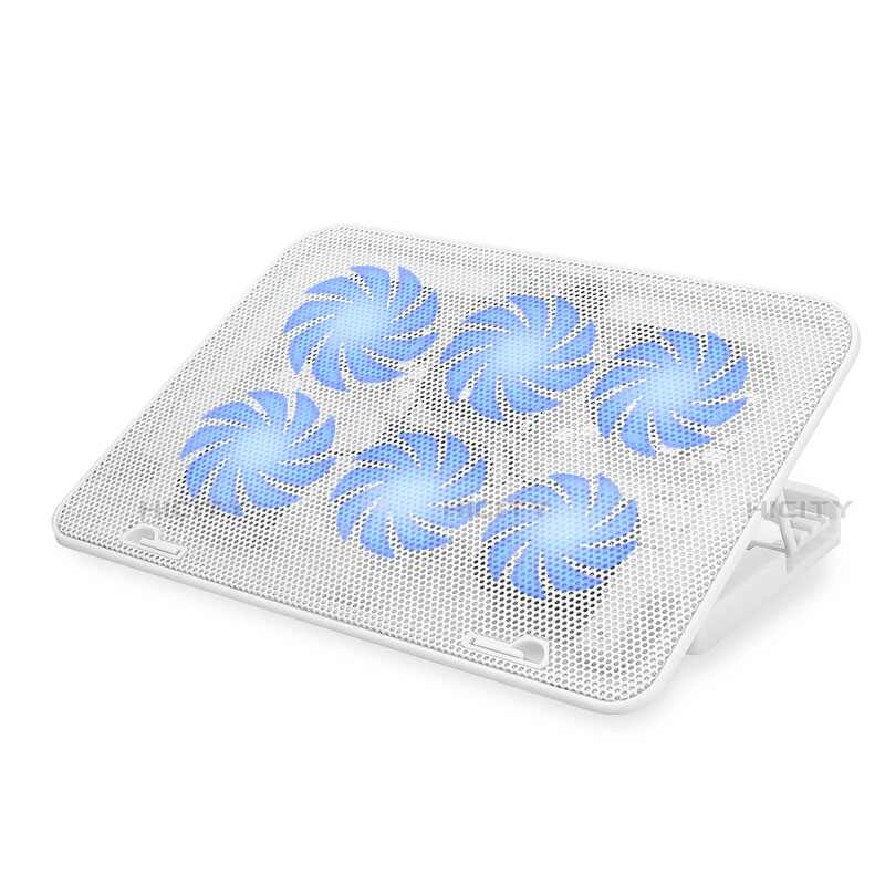 NoteBook Halter Halterung Kühler Cooler Kühlpad Lüfter Laptop Ständer 9 Zoll bis 16 Zoll Universal M18 für Apple MacBook Pro 13 zoll (2020) Weiß