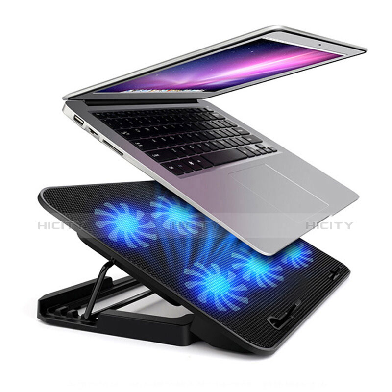 NoteBook Halter Halterung Kühler Cooler Kühlpad Lüfter Laptop Ständer 9 Zoll bis 16 Zoll Universal M18 für Samsung Galaxy Book Flex 13.3 NP930QCG Schwarz groß