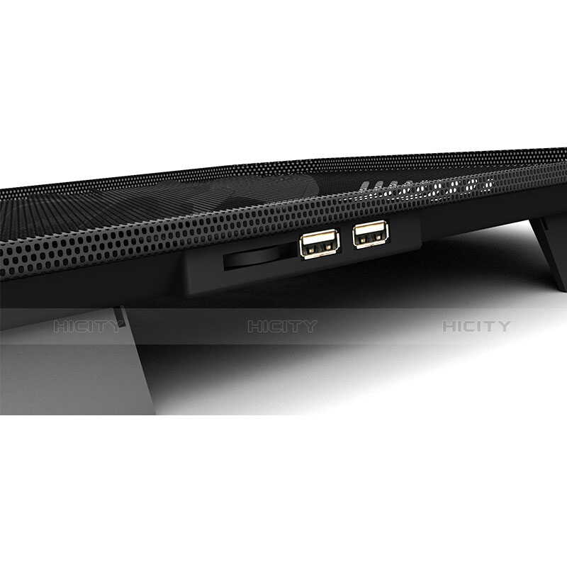 NoteBook Halter Halterung Kühler Cooler Kühlpad Lüfter Laptop Ständer 9 Zoll bis 16 Zoll Universal M19 für Samsung Galaxy Book S 13.3 SM-W767 Schwarz groß