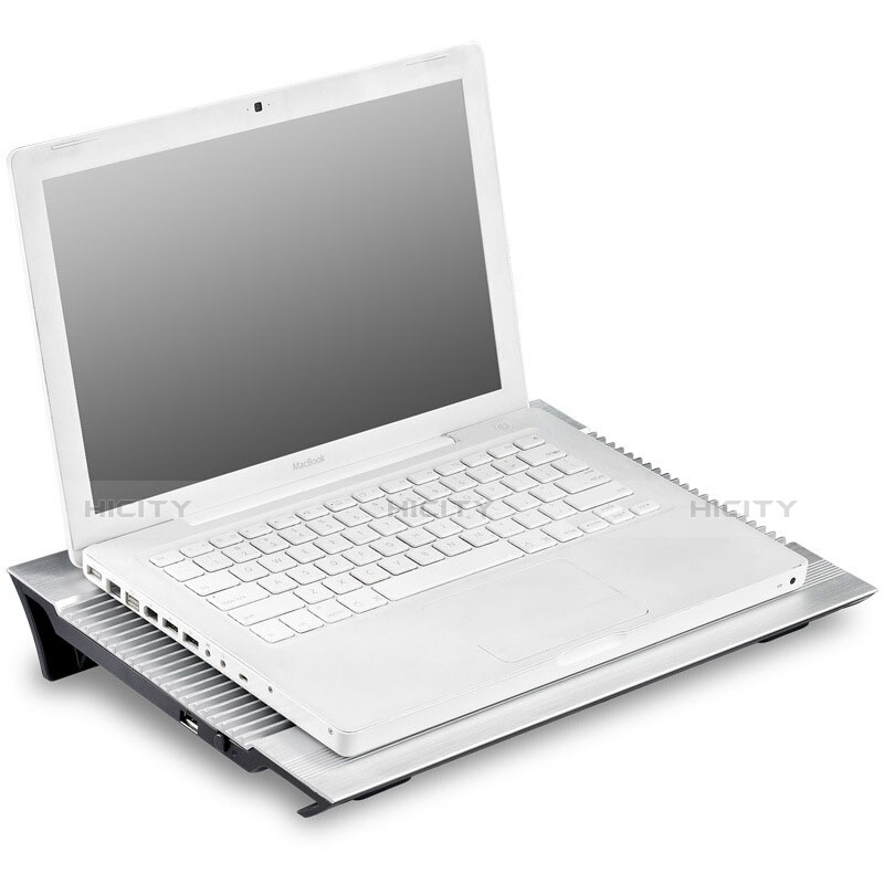 NoteBook Halter Halterung Kühler Cooler Kühlpad Lüfter Laptop Ständer 9 Zoll bis 16 Zoll Universal M26 für Huawei Honor MagicBook 14 Silber