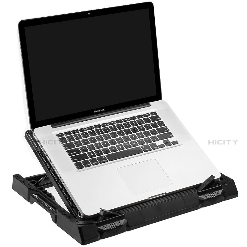 NoteBook Halter Halterung Kühler Cooler Kühlpad Lüfter Laptop Ständer 9 Zoll bis 17 Zoll Universal L06 für Apple MacBook Pro 13 zoll (2020) Schwarz
