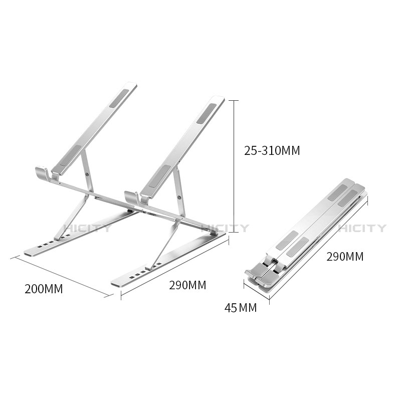 NoteBook Halter Halterung Laptop Ständer Universal K09 für Huawei MateBook 13 (2020) Silber