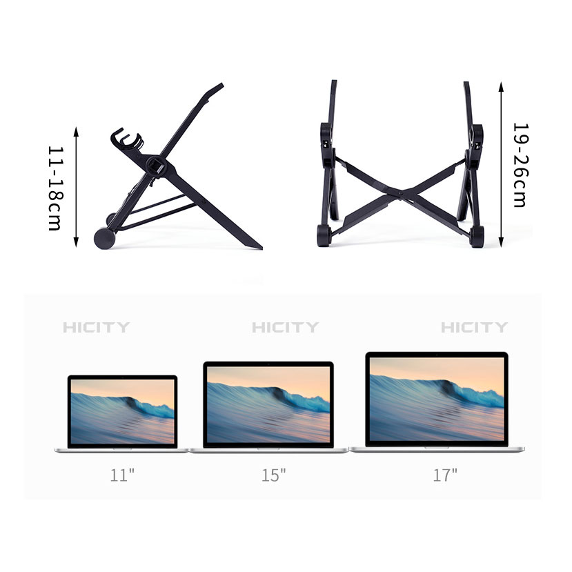 NoteBook Halter Halterung Laptop Ständer Universal S14 für Huawei Honor MagicBook Pro (2020) 16.1 Schwarz groß