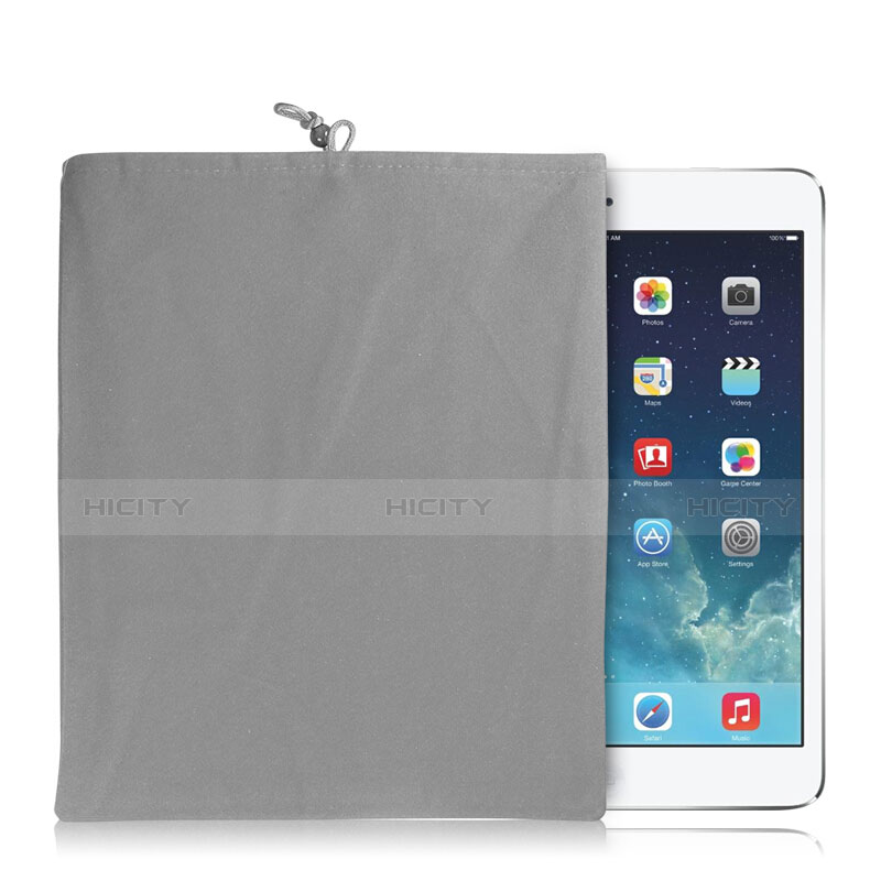 Samt Handy Tasche Schutz Hülle für Apple iPad 2 Grau groß