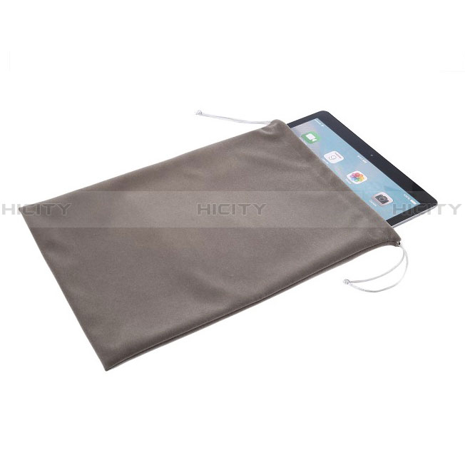 Samt Handytasche Sleeve Hülle für Apple New iPad 9.7 (2017) Grau