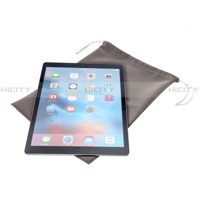 Samt Handytasche Sleeve Hülle für Apple New iPad 9.7 (2017) Grau