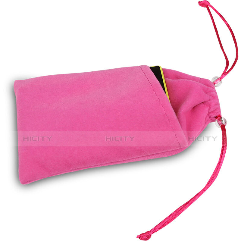 Samtbeutel Säckchen Samt Handy Tasche Universal Pink