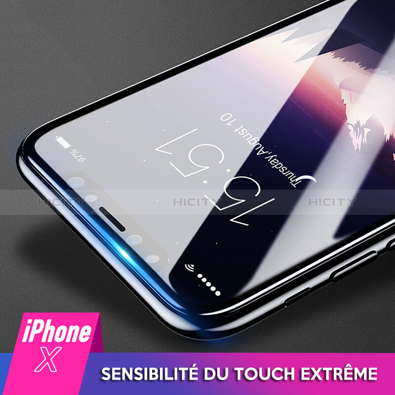 Schutzfolie Displayschutzfolie Panzerfolie Skins zum Aufkleben Gehärtetes Glas Glasfolie 3D für Apple iPhone X Schwarz