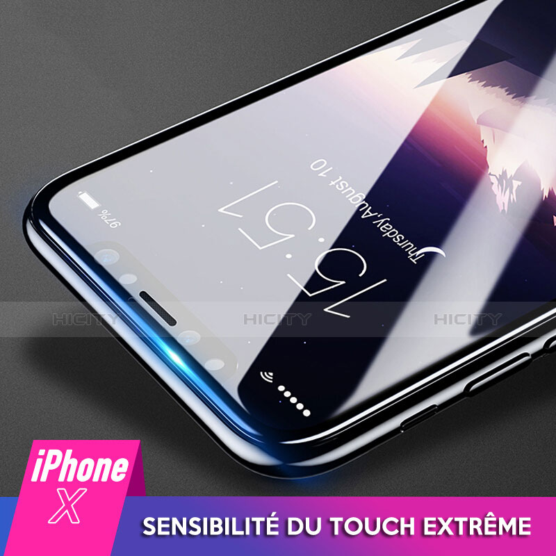 Schutzfolie Displayschutzfolie Panzerfolie Skins zum Aufkleben Gehärtetes Glas Glasfolie 3D für Apple iPhone Xs Max Schwarz