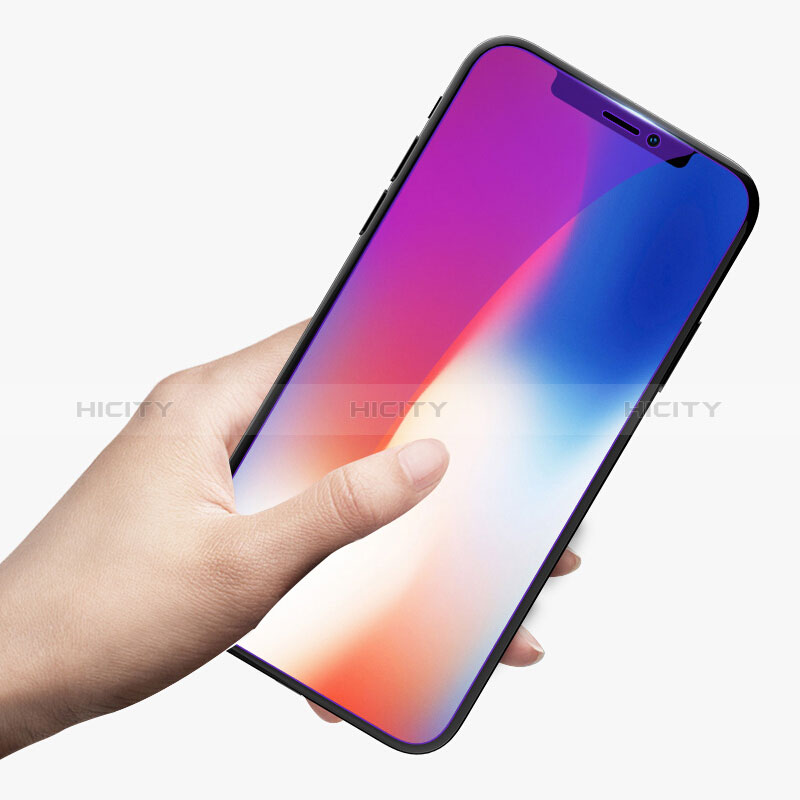 Schutzfolie Displayschutzfolie Panzerfolie Skins zum Aufkleben Gehärtetes Glas Glasfolie Anti Blue Ray B01 für Apple iPhone X Blau