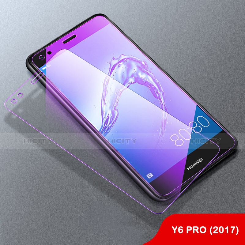 Schutzfolie Displayschutzfolie Panzerfolie Skins zum Aufkleben Gehärtetes Glas Glasfolie Anti Blue Ray B01 für Huawei Y6 Pro (2017) Klar