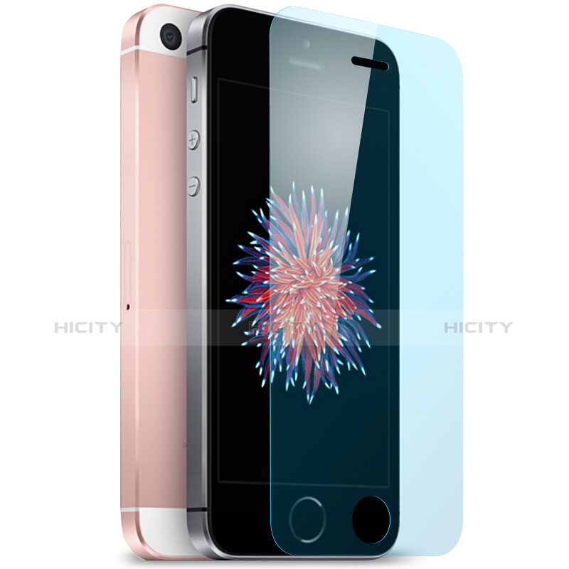 Schutzfolie Displayschutzfolie Panzerfolie Skins zum Aufkleben Gehärtetes Glas Glasfolie Anti Blue Ray B02 für Apple iPhone 5 Blau