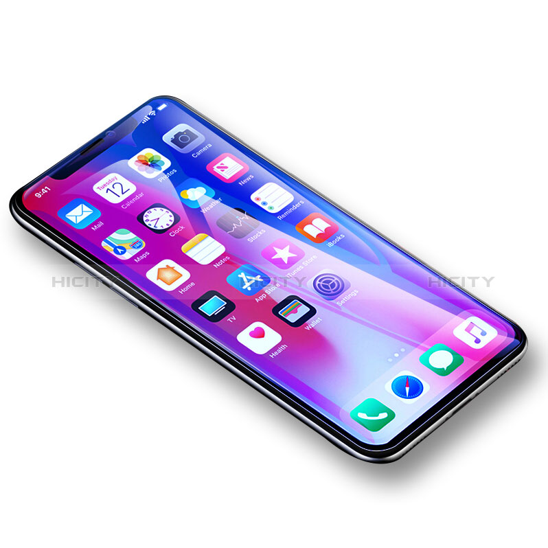 Schutzfolie Displayschutzfolie Panzerfolie Skins zum Aufkleben Gehärtetes Glas Glasfolie Anti Blue Ray B02 für Apple iPhone X Blau