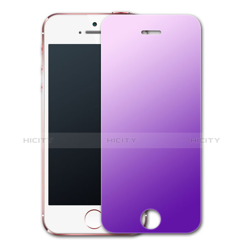 Schutzfolie Displayschutzfolie Panzerfolie Skins zum Aufkleben Gehärtetes Glas Glasfolie Anti Blue Ray B03 für Apple iPhone 5 Blau