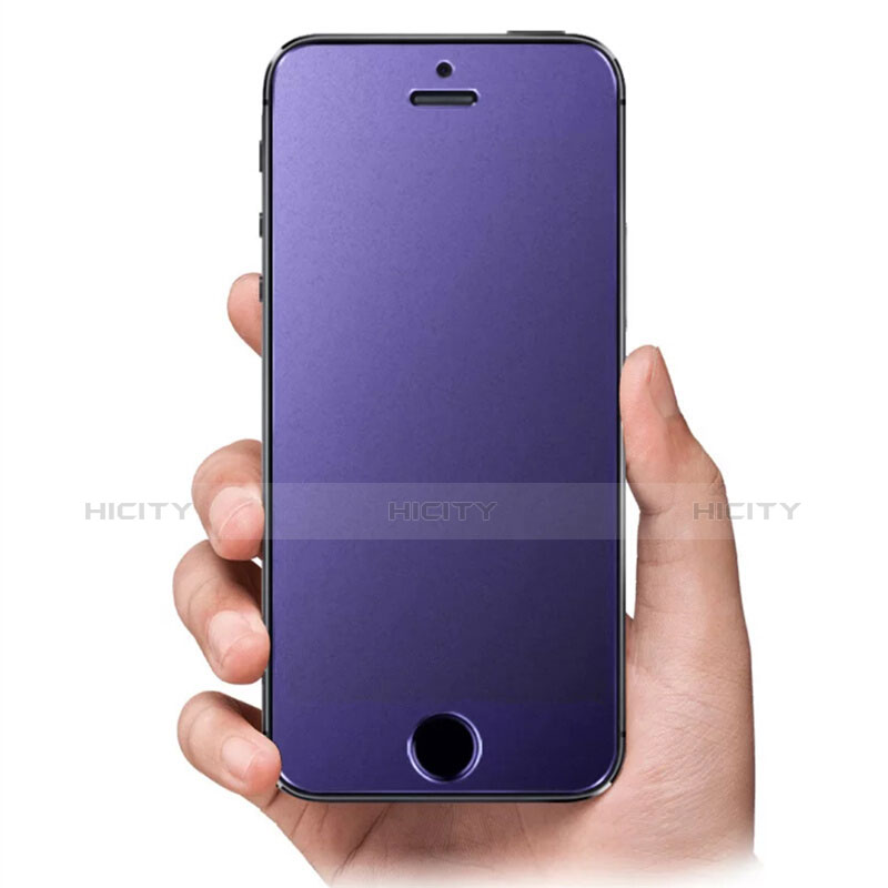 Schutzfolie Displayschutzfolie Panzerfolie Skins zum Aufkleben Gehärtetes Glas Glasfolie Anti Blue Ray B03 für Apple iPhone 5 Blau