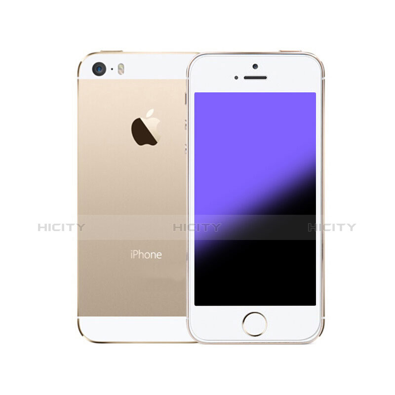 Schutzfolie Displayschutzfolie Panzerfolie Skins zum Aufkleben Gehärtetes Glas Glasfolie Anti Blue Ray B04 für Apple iPhone 5 Blau groß