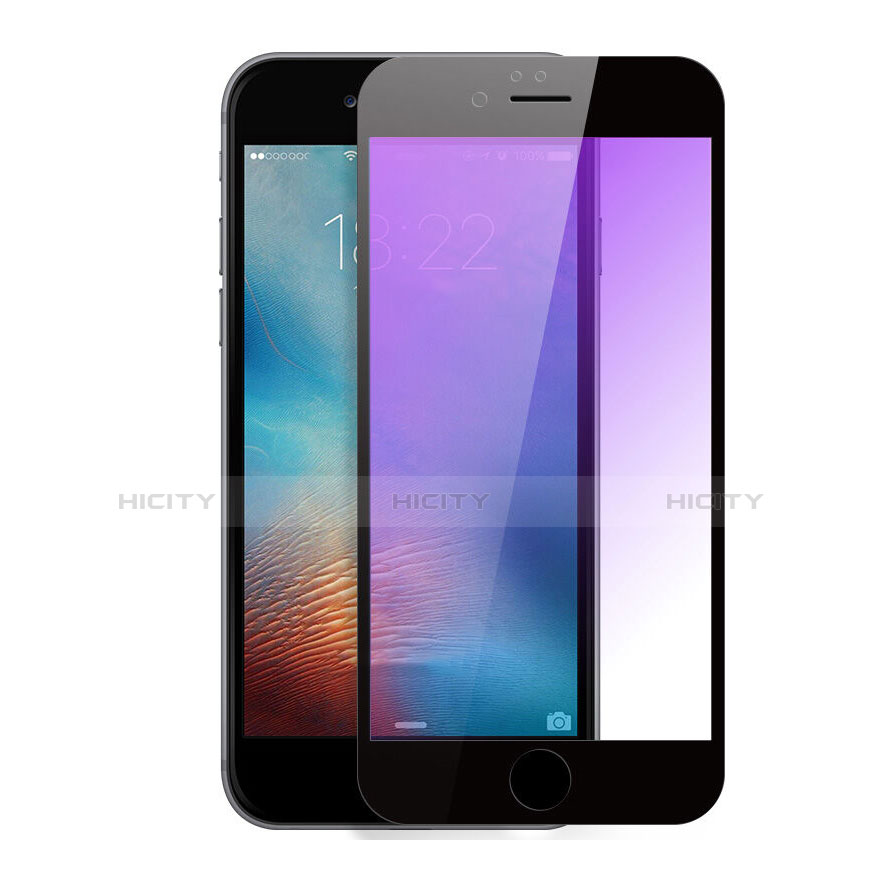 Schutzfolie Displayschutzfolie Panzerfolie Skins zum Aufkleben Gehärtetes Glas Glasfolie Anti Blue Ray für Apple iPhone 6 Plus Schwarz