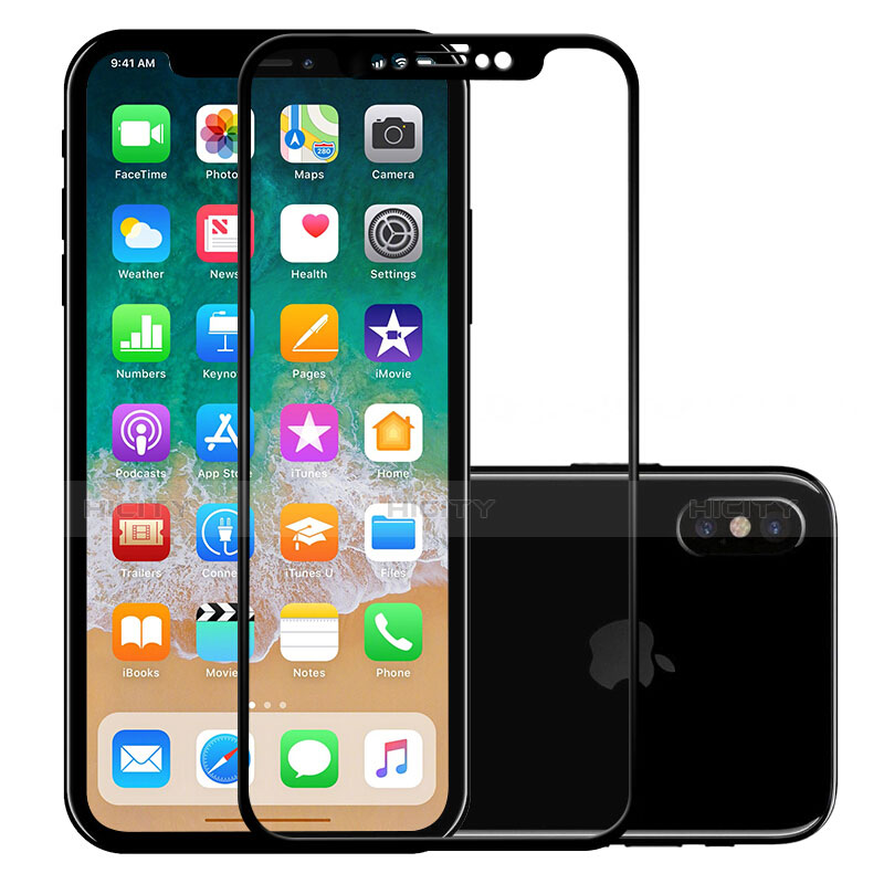 Schutzfolie Displayschutzfolie Panzerfolie Skins zum Aufkleben Gehärtetes Glas Glasfolie F07 für Apple iPhone X Klar groß