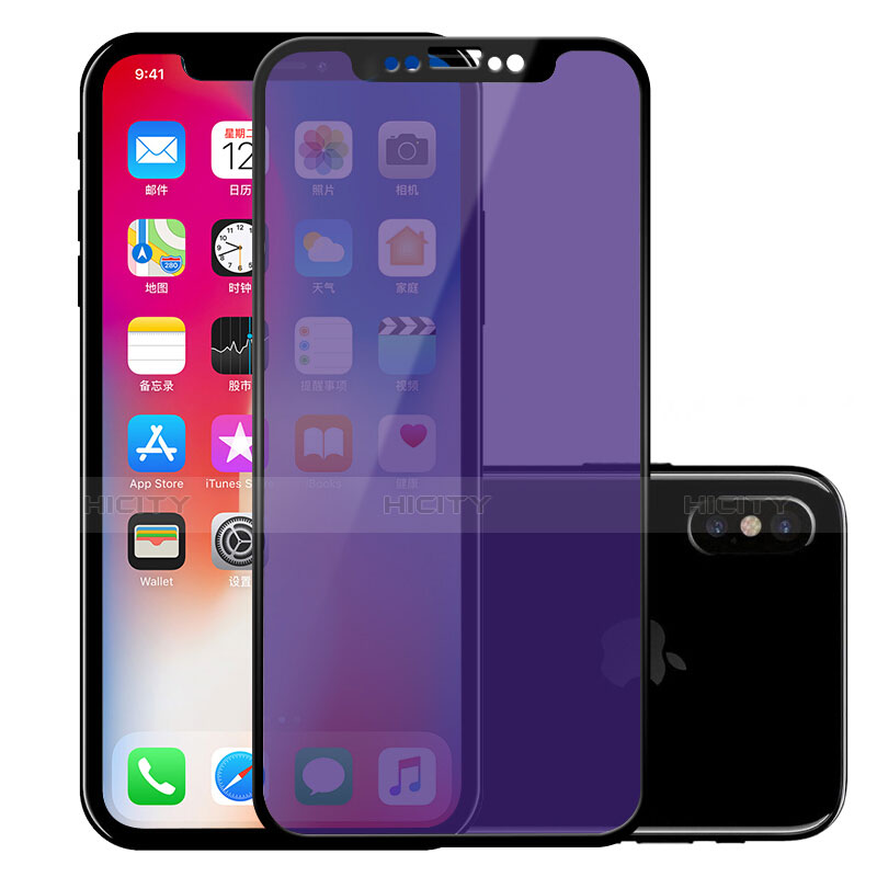 Schutzfolie Displayschutzfolie Panzerfolie Skins zum Aufkleben Gehärtetes Glas Glasfolie F08 für Apple iPhone X Klar groß