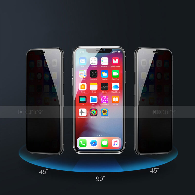 Schutzfolie Displayschutzfolie Panzerfolie Skins zum Aufkleben Gehärtetes Glas Glasfolie Privacy P01 für Apple iPhone X Klar groß