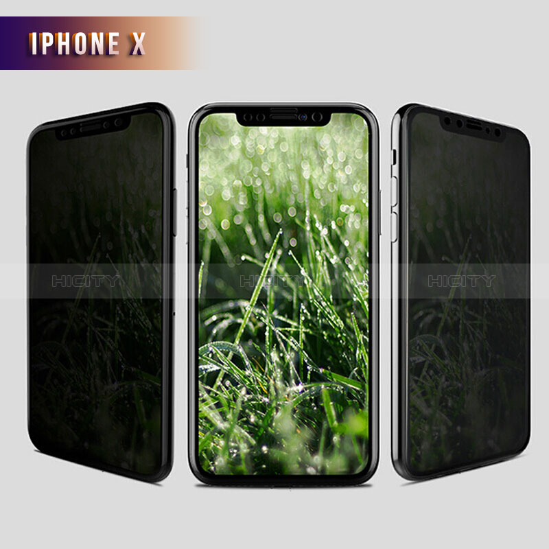 Schutzfolie Displayschutzfolie Panzerfolie Skins zum Aufkleben Gehärtetes Glas Glasfolie Privacy S01 für Apple iPhone X Klar