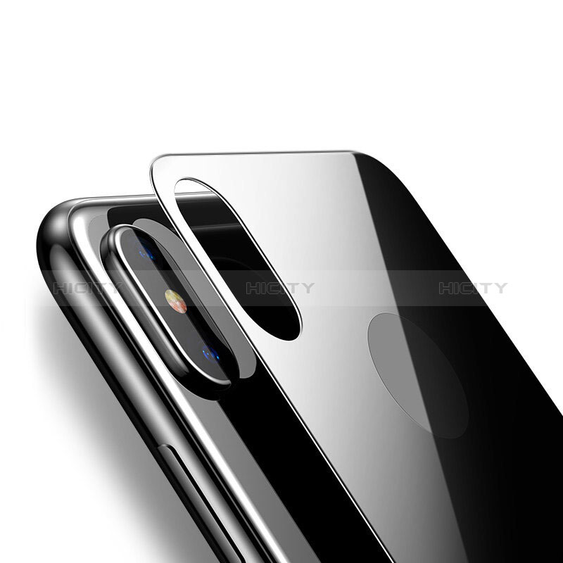 Schutzfolie Displayschutzfolie Panzerfolie Skins zum Aufkleben Gehärtetes Glas Glasfolie Rückseite B02 für Apple iPhone X Schwarz