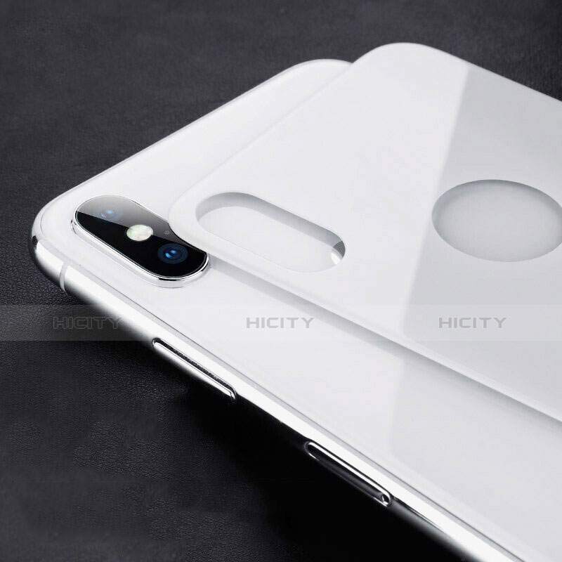 Schutzfolie Displayschutzfolie Panzerfolie Skins zum Aufkleben Gehärtetes Glas Glasfolie Rückseite B02 für Apple iPhone Xs Max Weiß