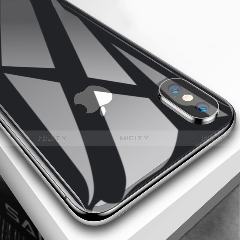 Schutzfolie Displayschutzfolie Panzerfolie Skins zum Aufkleben Gehärtetes Glas Glasfolie Rückseite B05 für Apple iPhone X Schwarz