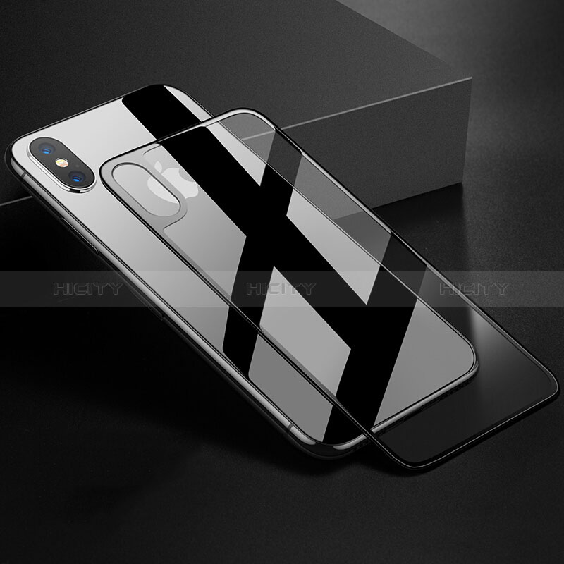 Schutzfolie Displayschutzfolie Panzerfolie Skins zum Aufkleben Gehärtetes Glas Glasfolie Rückseite B05 für Apple iPhone X Schwarz