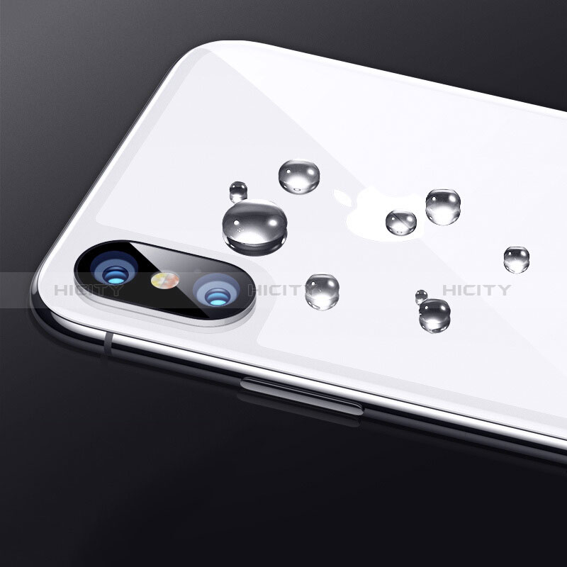 Schutzfolie Displayschutzfolie Panzerfolie Skins zum Aufkleben Gehärtetes Glas Glasfolie Rückseite B09 für Apple iPhone X Weiß groß