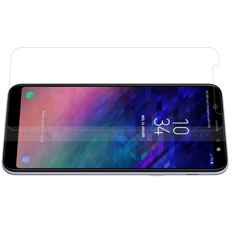 Schutzfolie Displayschutzfolie Panzerfolie Skins zum Aufkleben Gehärtetes Glas Glasfolie T01 für Samsung Galaxy A6 Plus (2018) Klar