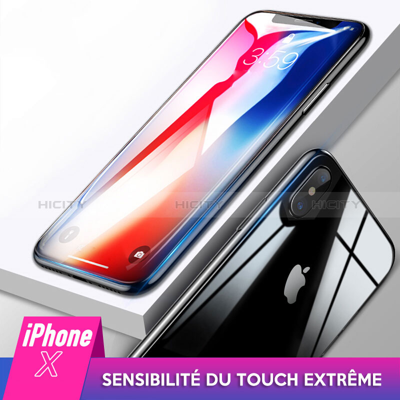 Schutzfolie Displayschutzfolie Panzerfolie Skins zum Aufkleben Gehärtetes Glas Glasfolie Vorder und Rückseite für Apple iPhone X Klar